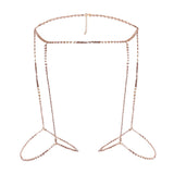 Maxbell Shiny Women Crystal Rhinestone Leg Thigh Chain Fashion Body Jewelry  gold