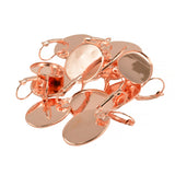 Maxbell 12 Pieces Leverback Earring Hook Oval Blank Setting DIY Findings Rose Gold