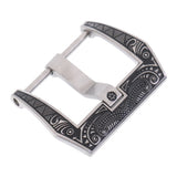 Maxbell Vintage Carved Stainless Steel Watch Buckle For Leather Band Strap 20mm