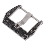 Maxbell Vintage Carved Stainless Steel Watch Buckle For Leather Band Strap 20mm