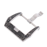 Maxbell Vintage Carved Stainless Steel Watch Buckle For Leather Band Strap 20mm