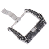 Maxbell Vintage Carved Stainless Steel Watch Buckle For Leather Band Strap 20mm