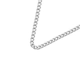Maxbell European Fashion Stylish Stainless Steel Necklace Thick Curb Chain  Silver