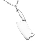 Maxbell Personality Kitchen Knife Pendant Necklace Jewelry Charm Gift For Men Silver
