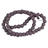 Maxbell 6mm Rock Volcanic Gemstone Loose Bead 15'' Round Jewelry DIY Pinkish Purple