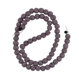 Maxbell 6mm Rock Volcanic Gemstone Loose Bead 15'' Round Jewelry DIY Pinkish Purple