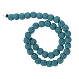 Maxbell 10 mm Volcanic Lava Rock Gemstone Loose Beads Strand 15'' Light Blue