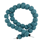 Maxbell 10 mm Volcanic Lava Rock Gemstone Loose Beads Strand 15'' Light Blue