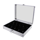 Maxbell Watch Box Watch Case Aluminum Glass Top Jewelry Case Organizer 10 Slots