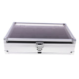 Maxbell Watch Box Watch Case Aluminum Glass Top Jewelry Case Organizer 10 Slots