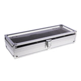 Maxbell Watch Box Watch Case Aluminum Glass Top Jewelry Case Organizer 6 Slots