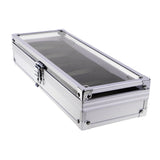 Maxbell Watch Box Watch Case Aluminum Glass Top Jewelry Case Organizer 6 Slots