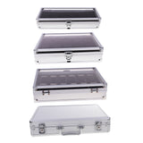 Maxbell Watch Box Watch Case Aluminum Glass Top Jewelry Case Organizer 12 Slots