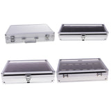 Maxbell Watch Box Watch Case Aluminum Glass Top Jewelry Case Organizer 12 Slots