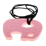 Maxbell Baby Elephant Silicone Nursing Toy Teether Teething Necklace Pendant Pink