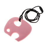 Maxbell Baby Elephant Silicone Nursing Toy Teether Teething Necklace Pendant Pink