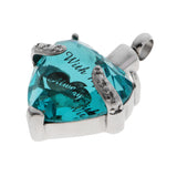 Maxbell Crystal Stainless Steel Heart Cremation Pendant Jewelry Always With Me Blue