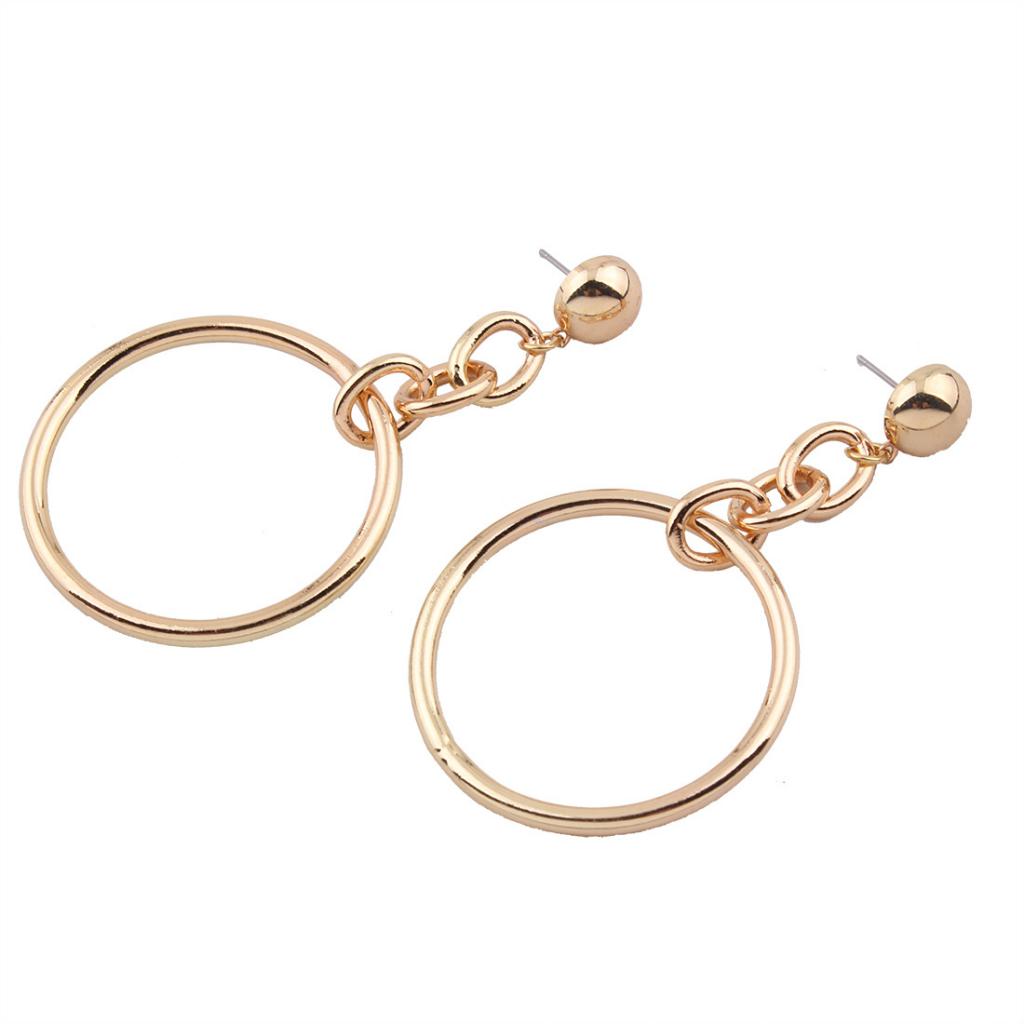 Maxbell Fashion Women Ladies Large Circle Hoop Drop Dangle Earrings Ear Studs Gold