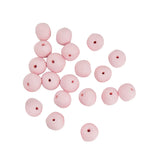 Maxbell 20pcs Handmade Clay Ceramic Stoneware Round Beads Jewelry Making Pink