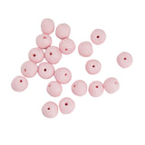 Maxbell 20pcs Handmade Clay Ceramic Stoneware Round Beads Jewelry Making Pink