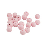 Maxbell 20pcs Handmade Clay Ceramic Stoneware Round Beads Jewelry Making Pink