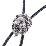 Maxbell Vintage 3D Lion Head Ties Ancient Silver Western Bolo Tie Cowboy Bola Ties
