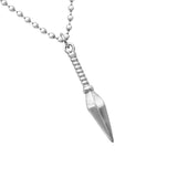 Maxbell Stainless Steel Cool Pyramidal Pendant Beads Chain Novelty Necklace Silver