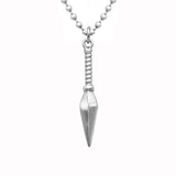 Maxbell Stainless Steel Cool Pyramidal Pendant Beads Chain Novelty Necklace Silver
