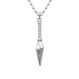 Maxbell Stainless Steel Cool Pyramidal Pendant Beads Chain Novelty Necklace Silver