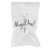 Maxbell Stainless Steel Cool Pyramidal Pendant Beads Chain Novelty Necklace Silver