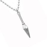 Maxbell Stainless Steel Cool Pyramidal Pendant Beads Chain Novelty Necklace Silver