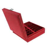 Maxbell Two-Layer Velvet Jewelry Box Case Holder Storage Organizer with Lock Red