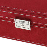 Maxbell Two-Layer Velvet Jewelry Box Case Holder Storage Organizer with Lock Red