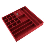 Maxbell Two-Layer Velvet Jewelry Box Case Holder Storage Organizer with Lock Red