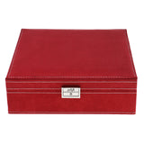 Maxbell Two-Layer Velvet Jewelry Box Case Holder Storage Organizer with Lock Red