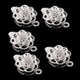 Maxbell 5 Pieces Clear Jewelry Clasps Button Connector for DIY Bracelet Necklace