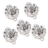 Maxbell 5 Pieces Clear Jewelry Clasps Button Connector for DIY Bracelet Necklace