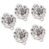 Maxbell 5 Pieces Clear Jewelry Clasps Button Connector for DIY Bracelet Necklace