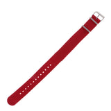 Maxbell Woven Nylon Watch Strap Wristwatch Band Stainless Steel Buckle Red 20mm
