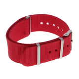 Maxbell Woven Nylon Watch Strap Wristwatch Band Stainless Steel Buckle Red 20mm