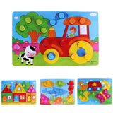 Maxbell Wooden Board Jigsaw Cartoon Educational Toy for Kid Match Color Sea Theme