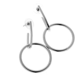 Maxbell Round Loops Drop Dangle Earrings Geometric Fashion Ear Studs Jewelry Silver