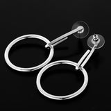 Maxbell Round Loops Drop Dangle Earrings Geometric Fashion Ear Studs Jewelry Silver