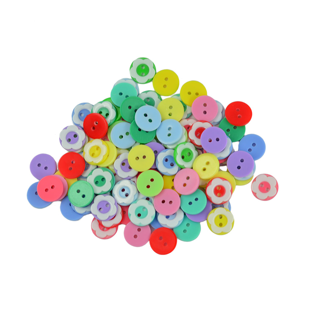 Maxbell 100 Pieces 12mm Resin Kids Round Button Craft Sewing Cardmaking Crafts
