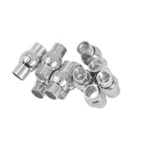 Maxbell 10 Sets Tube Magnetic Clasp with Glue-in Ends Jewelry DIY Findings Silver