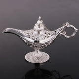 Maxbell Vintage Hollow Flower Lamp Charm Jewelry Distplay Storage Case Box Silver