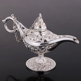 Maxbell Vintage Hollow Flower Lamp Charm Jewelry Distplay Storage Case Box Silver