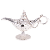 Maxbell Vintage Hollow Flower Lamp Charm Jewelry Distplay Storage Case Box Silver