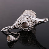 Maxbell Vintage Hollow Flower Lamp Charm Jewelry Distplay Storage Case Box Silver