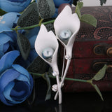 Maxbell Flower Crystal Pearl Brooch Pin Women Mother's Gifts Party Jewelry  Silver